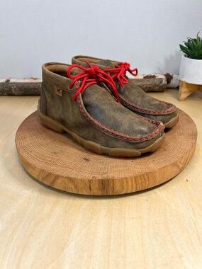 Twisted X Kid’s Chukka Driving Moc YDM0021 - Brown/Red - Size 1M
